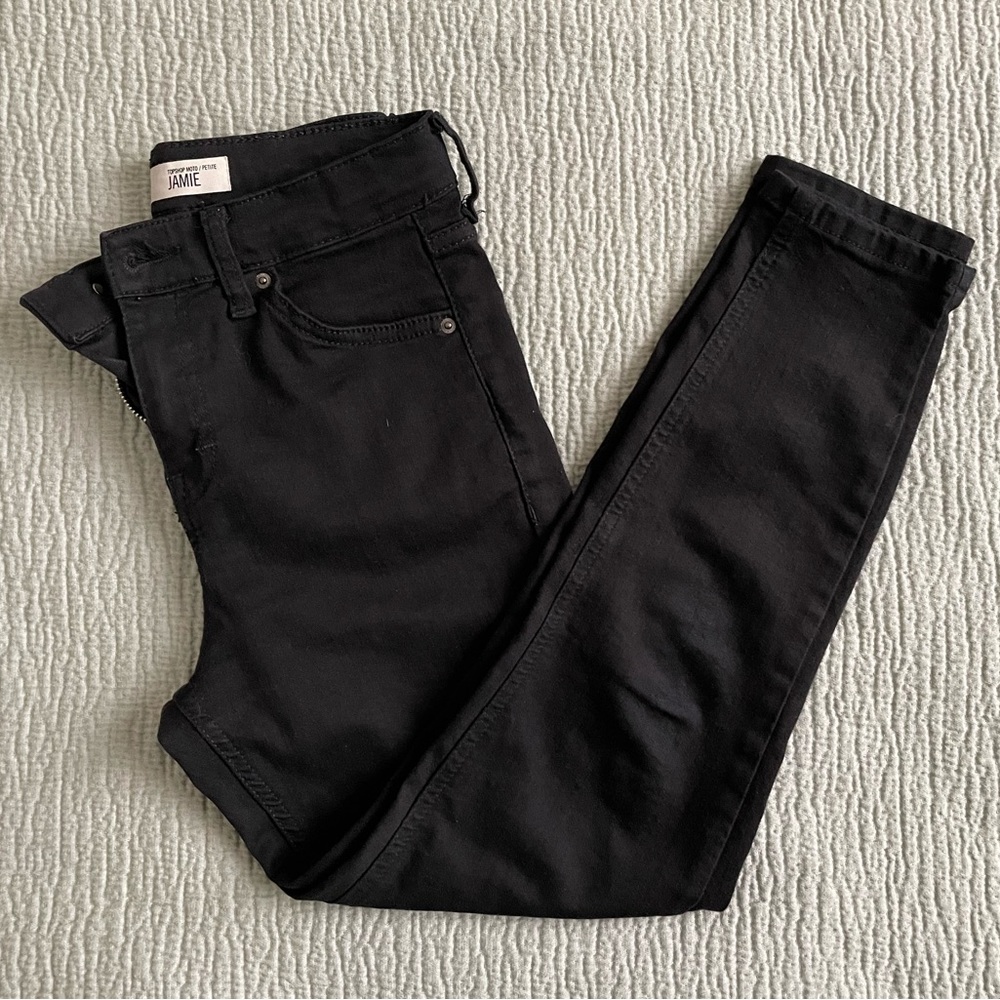 TopShop Black Moto Petitie Jamie Jeans W26 L28